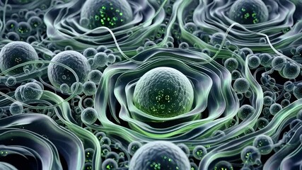 Microscopic World: Dynamic Cells and Membranes in Motion - Powered by Adobe