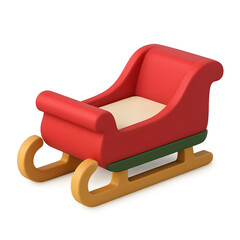 Festive Santa sleigh with red and green design, ideal for holiday marketing and Christmas promotions.