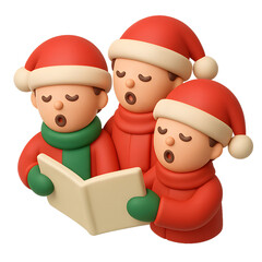 Decorative holiday figurines depicting children singing carols, ideal for festive home or retail holiday displays.