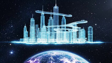 Dynamic Earth struck by cosmic energy beam from space, a powerful scene depicting global impact and planetary events for science and environmental themes