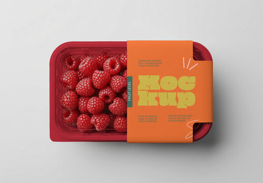 Raspberry Packaging Tray Mockup Template