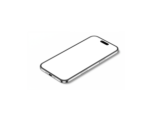 Smartphone Transparent PNG Image with Realistic Shadow | Blank template for mockup