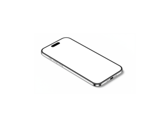 Smartphone Transparent PNG Image with Realistic Shadow | Blank template for mockup