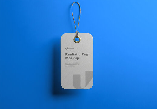 Realistic Hanging Tag Mockup Template