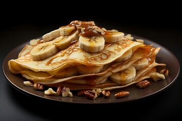 Folded Crepe with Banana Slices and Almonds (3).png, Folded Crepe with Banana Slices and Almonds 