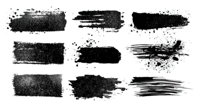 Digital textures featuring various brushstroke effects with bubbles and splashes, ideal for artistic design applications.