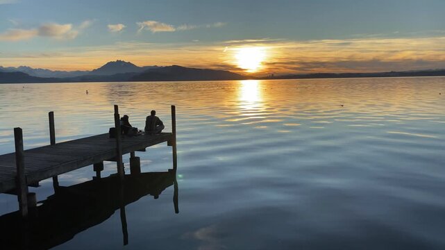 sunset on the lake