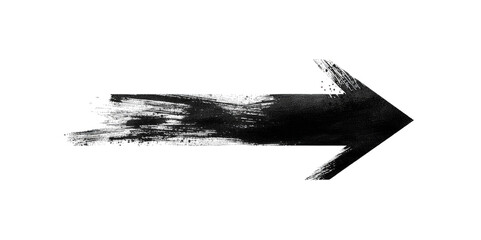 A dynamic black arrow with a textured finish, suggesting motion and direction.