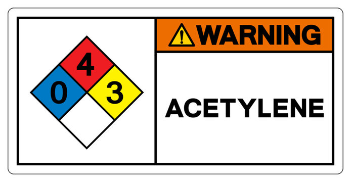 Warning Acetylene Symbol Sign ,Vector Illustration, Isolate On White Background Label. EPS10