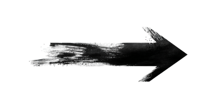 A dynamic black arrow with a textured finish, suggesting motion and direction.