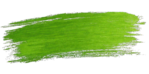 A bold green brush stroke with textured layers, showcasing a vibrant and lively hue.