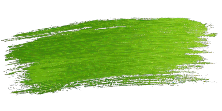 A bold green brush stroke with textured layers, showcasing a vibrant and lively hue.