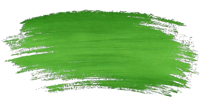 A vibrant green brushstroke showcasing rich texture and dynamic movement.