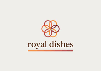 A refined logo design for a high-end restaurant named Royal Dishes, combining elegance and sophistication, ideal for gourmet cuisines and upscale dining experiences.