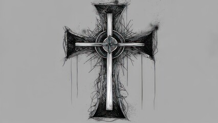 Intricate Cross Artwork - A Symbol of Faith and Devotion.