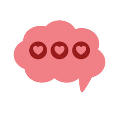 Love hearts inside pink cloud shape, romantic and cute design