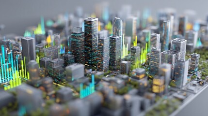 3D Model of Urban Business District in Virtual Space