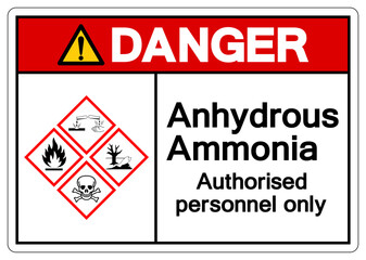 Fototapeta premium Danger Anhydrous Ammonia Symbol Sign, Vector Illustration, Isolate On White Background, Label.EPS10