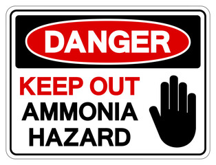 Danger Keeep Out Ammonia Hazard Symbol Sign, Vector Illustration, Isolate On White Background, Label.EPS10
