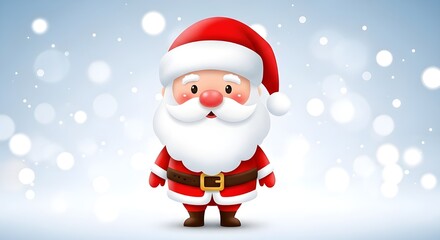 Fototapeta premium Cute Modern Santa Claus Vector Illustration with Soft Gradients and Festive Bokeh