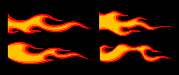 Flame Sticker Design Collection in Bold Vector Style
