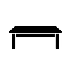 Simple Table Icon - Black Silhouette of Furniture Graphic