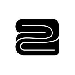 Folded Blanket or Towel Stack Black Glyph Icon