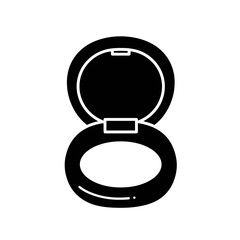 Open Cosmetic Powder Compact Case Glyph Icon