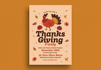 Retro Thanksgiving Event Flyer