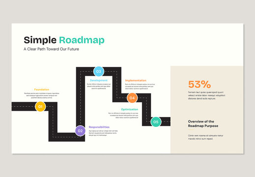 5 Step Milestone Business Roadmap Infographic Design Layout
