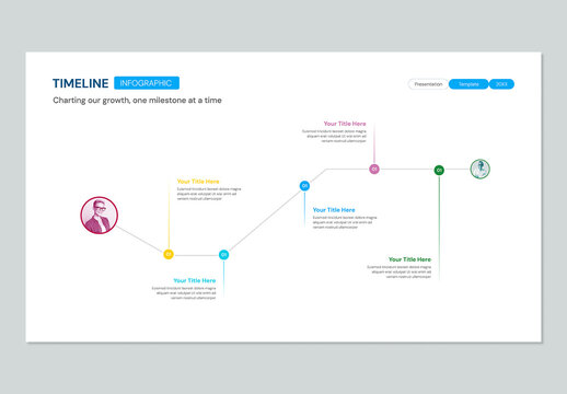 Business Timeline Infographic Template with 5 Milestones Project Roadmap Presentation
