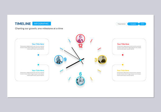 Business Clock Timeline Infographic 4 Steps for Project Schedule Planning