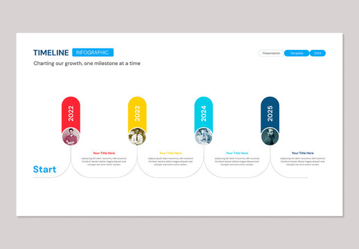 Modern Vertical Timeline Infographic Template for Business Growth and Milestones Presentation