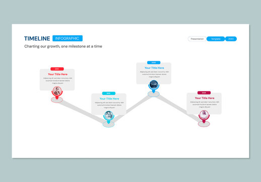 7 Steps Timeline Infographic of Business Progress and Milestones Template
