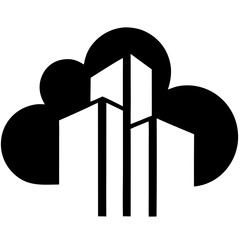 Enterprise level IT support logo with abstract design