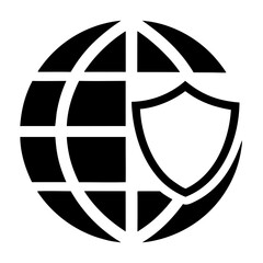 Professional IT service logo with globe and security