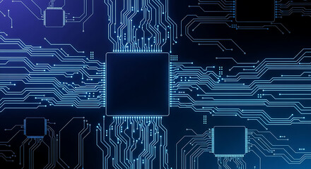 Futuristic Blue Circuit