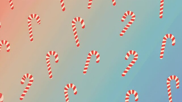 Candy Cane Pattern on Gradient Background.