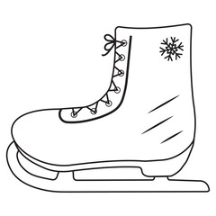 An isolated pair of winter sports shoes for doodle-style speed skating competitions
