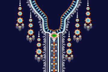 Native Fabric necklace design oriental pattern.