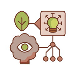 Tree of ideas and vision with lightbulb