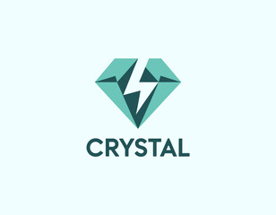 An artistic representation of a geometric crystal logo, illustrated with sharp edges and vibrant colors, symbolizing clarity, strength, and sophistication in design.