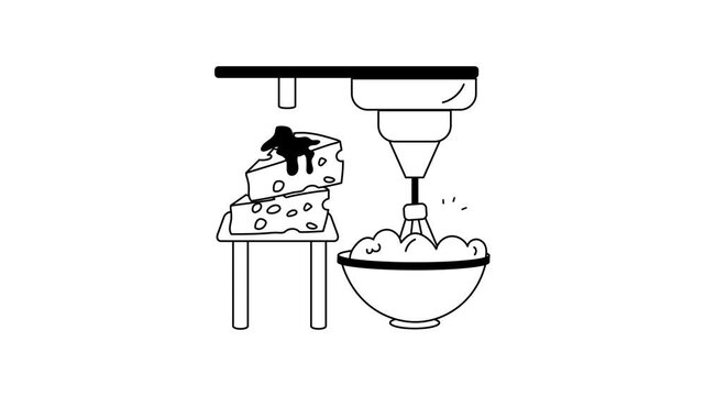 An automated bottle packing system, ready to use animated vector