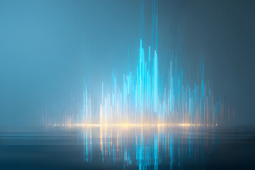 Abstract Blue Data Waveform Light Visualization
