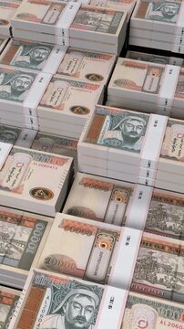 Mongolia 10,000 Tugrik Banknote Vertical (Mobile) 3D Animation ? Mobile Finance Motion, Economy, Business Investment, Currency Visualization, and Realistic Banknote Flow