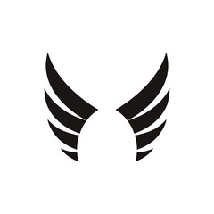 Black abstract wings logo concept, vector icon for design elements