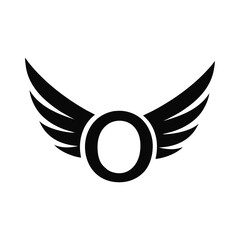 Abstract winged circle symbol representing freedom and speed