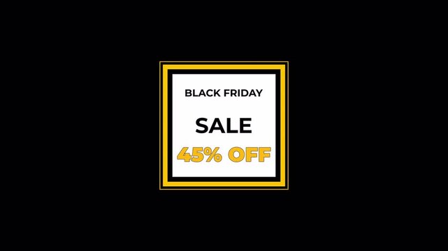 45 percent minimalist sale alert, attentiongrabbing black and gold sale notification with bright badge, elegant and striking promotional graphic designed to boost retail sales conversions quickly