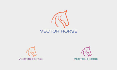 A minimalist vector logo representing a horse, elegantly capturing the essence of strength and grace, ideal for brands related to equestrian themes and sports.