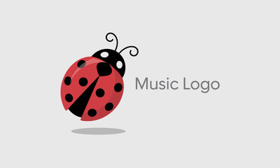 A playful and vibrant ladybug logo design connects the world of music with its bright colors and whimsical style, making it ideal for brands in the music industry.